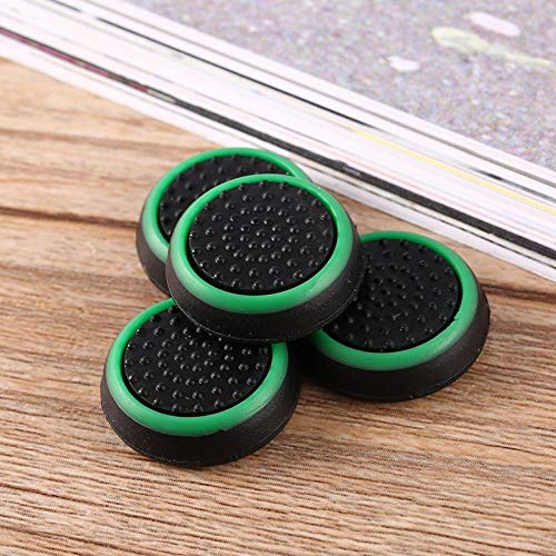 4PCS Silicone Joystick Thumb Grip Caps for PS5, PS4, PS3, Xbox 360, Xbox One, Xbox One X Elite & Nintendo Switch Pro Controller - Green (Enhances Gaming Comfort & Prevents Slipping)