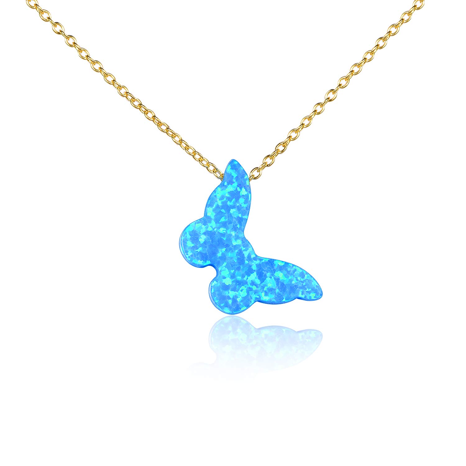 Opal Butterfly Necklace Sterling Silver - Elegant Mother's Day Jewelry Gift for Women, Perfect for Birthday, Anniversary & Special Occasions