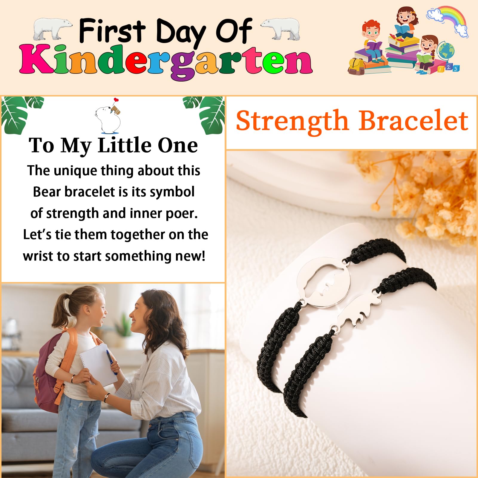 P. BLAKE Mother Daughter Bracelets Set - Matching Mommy and Me Jewelry Gifts for Women, Girls & Boys - Back to School, Kindergarten, Birthday & Mother's Day Presents - Perfect for Family Bonding & Special Occasions