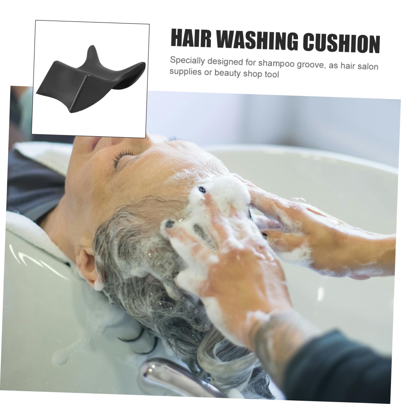 DOITOOL Salon Shampoo Bowl Pillow - Ergonomic Neck Support Cushion for Hair Washing, Spa & Beauty Treatments - Perfect for Salon, Home Use & Professional Stylists - Comfortable Head Rest with PU Leather Cover