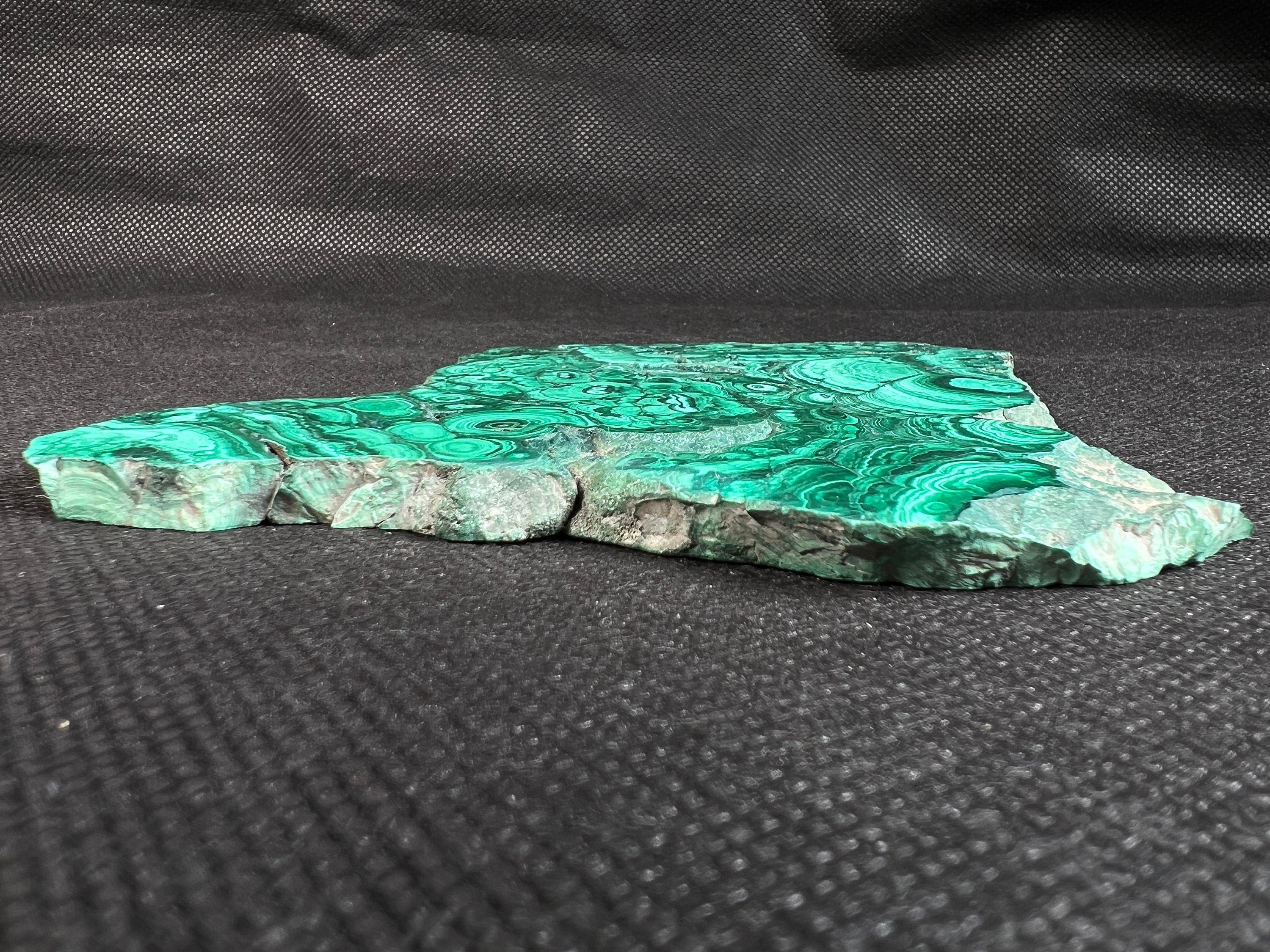 Natural Malachite Crystal Slab - Green Malachite Stone for Jewelry Making, Unique Gift Idea, Home Decor | Healing Crystal for Meditation, Office Desk Decor, Feng Shui Decorations
