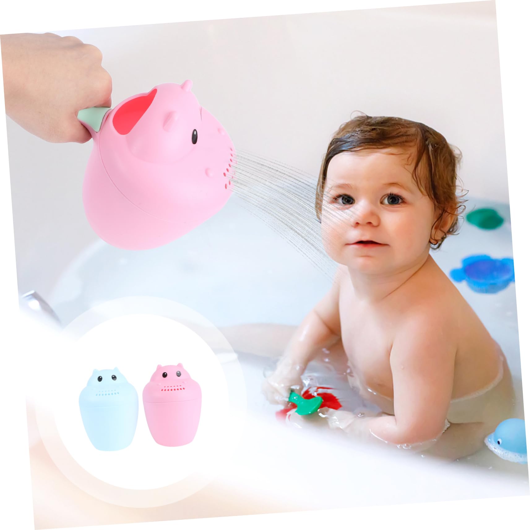DRESSOOS 2-Pack Shampoo Rinsing Cups - Fun Bath Toys for Kids, Water Scoop & Wash Mug Set, BPA-Free PP Plastic for Safe Bath Time Play - Perfect for Baby Hair Washing & Toddler Bath Time Fun