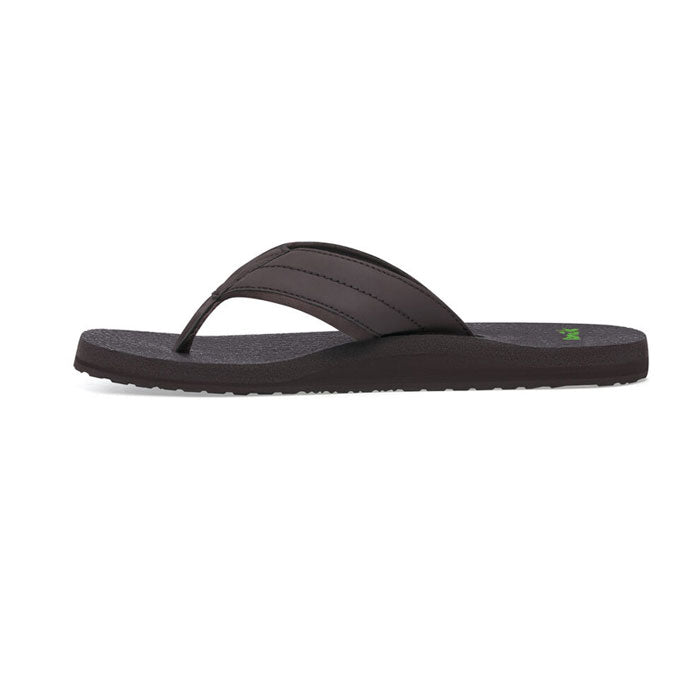 Sanuk Men's Beer Cozy 2 Comfortable Sandals - Dark Brown | Breathable Yoga Mat Footbed | Perfect for Beach, Pool & Summer Outdoor Activities
