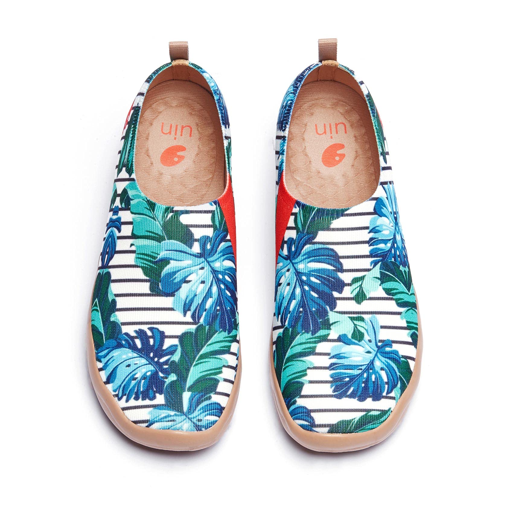 UIN Women's Slip On Sneakers - Comfortable Knit Loafers with Artistic Paint Design | Soft Walking Shoes for Casual Wear, Travel & Everyday Use