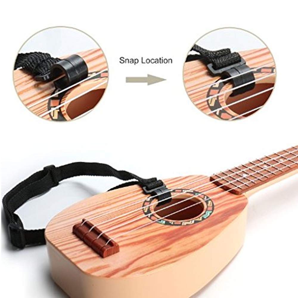 YOLOPARK 17 Inch Wooden Kids Toy Guitar for Boys & Girls - Mini Toddler Ukulele with 4 Strings for 3-7 Year Olds | Beginner Musical Instrument & Educational Toy for Children | Perfect for Birthday Gifts, Music Lessons & Pretend Play