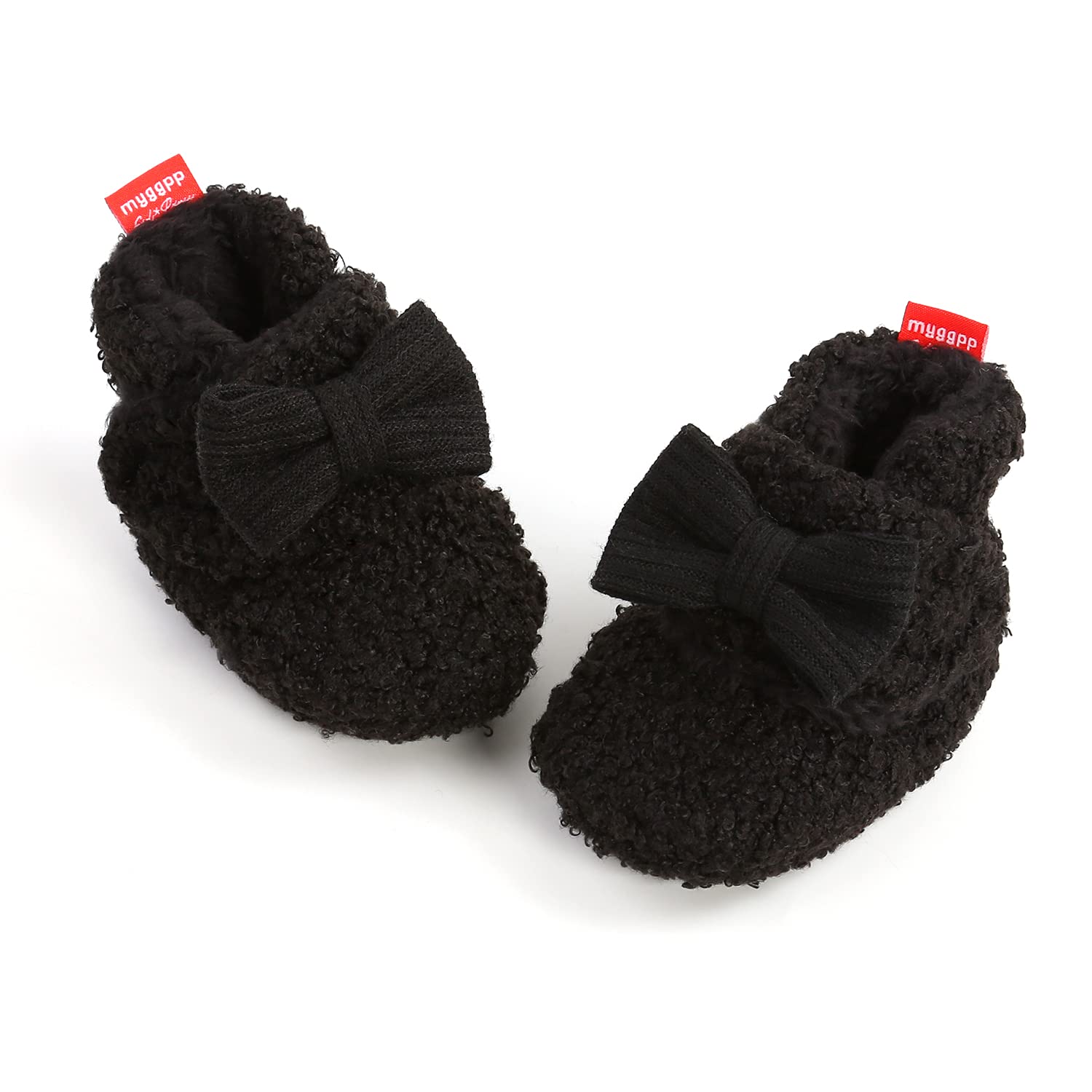Timatego Cozy Fleece Baby Booties with Non-Slip Grips - Warm Winter Slipper Socks for Newborn Boys & Girls (0-24 Months) - Perfect for Indoor Play, Crib Time & Cold Weather Outings