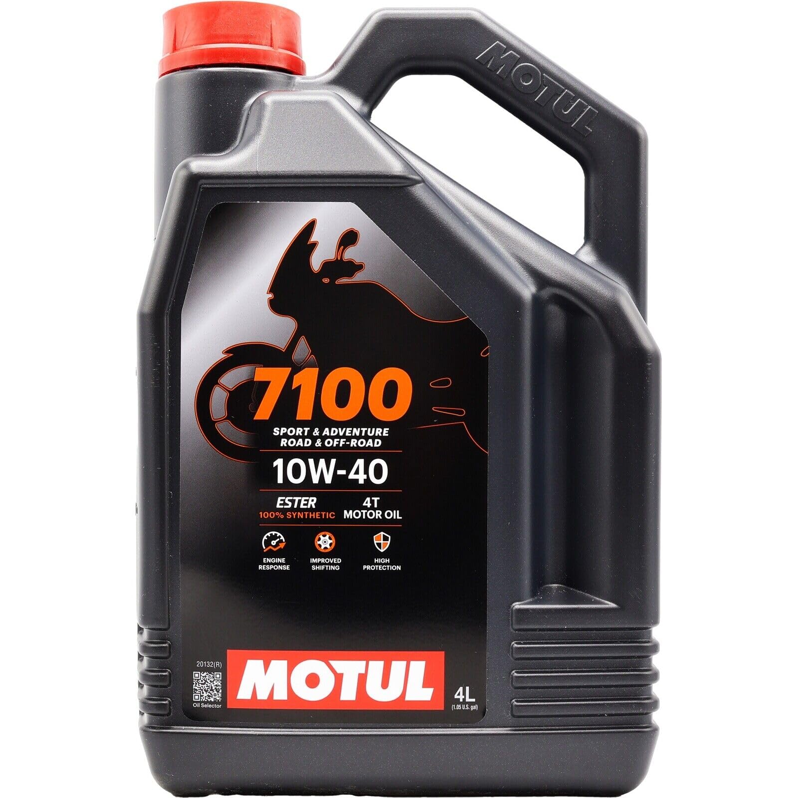 Motul 7100 4T 10W-40 Synthetic Motor Oil - 4 Pack (1 Gallon Each) for High-Performance Motorcycles & Street Bikes - Ideal for Racing, Touring & Daily Commuting