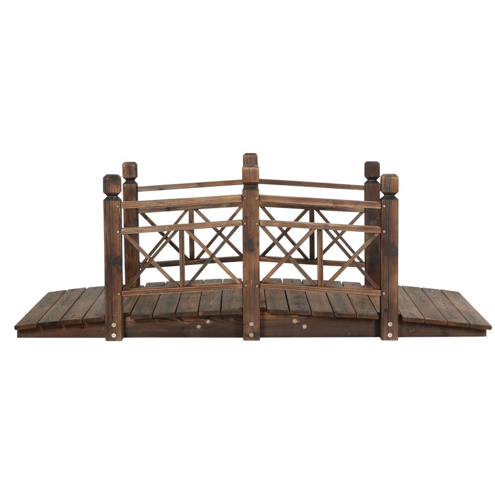 150cm Wooden Garden Bridge - Rustic Outdoor Decor for Landscaping, Yard & Pond Decoration | Perfect for Gardens, Patios & Backyard Pathways