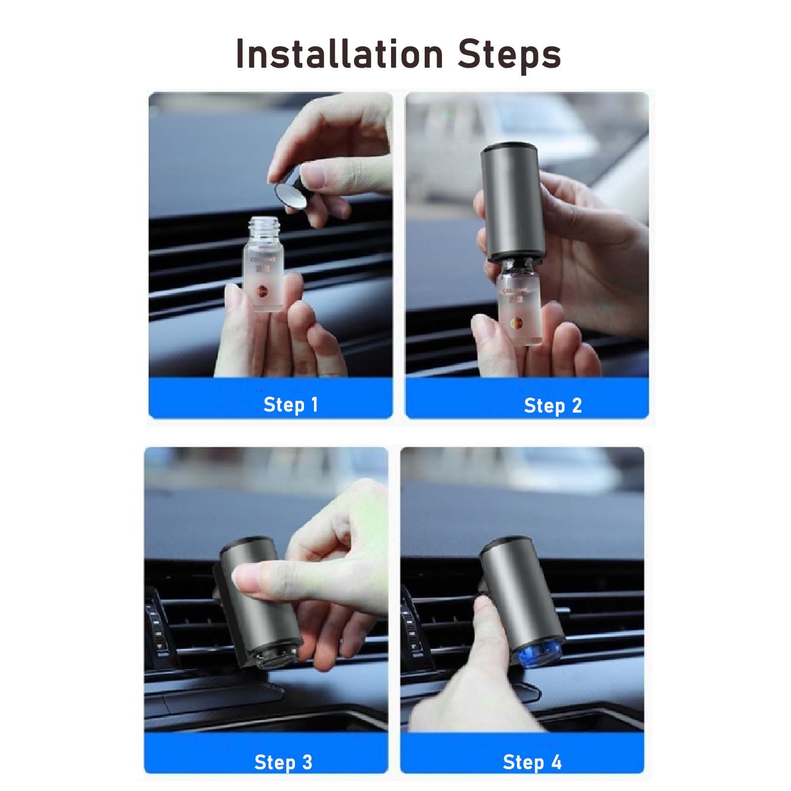 2024 Smart Car Air Freshener with 3 Adjustable Modes - Intelligent Aromatherapy Diffuser & Ultrasonic Atomizer for Cars | Home & Hotel Fragrance Solution | Perfect for Road Trips, Office Commutes & Relaxing Drives