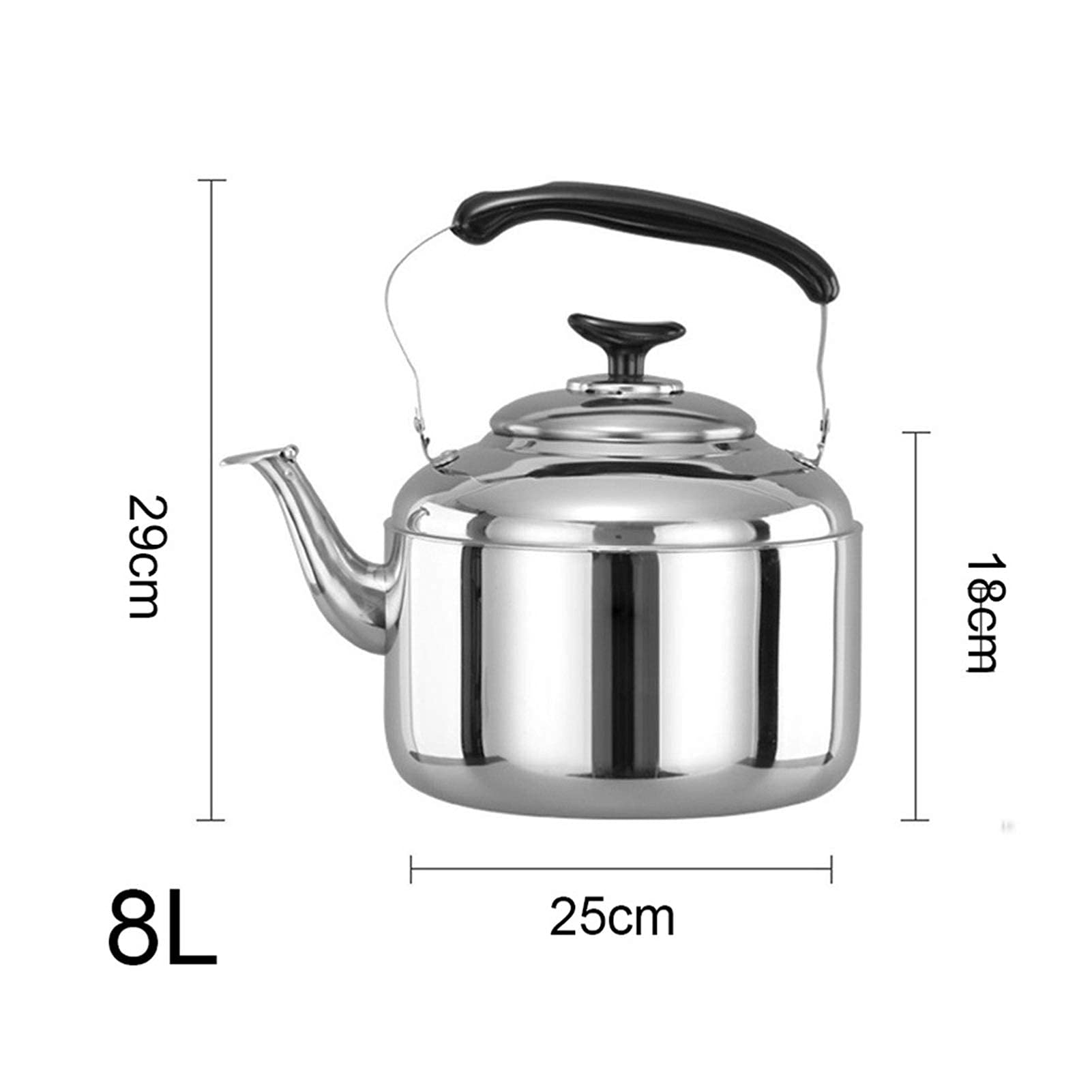 Premium Stainless Steel Whistle Tea Kettle for Stove Top - Large Capacity Tea Pot with Ergonomic Cool-Touch Handle - Perfect for Boiling Water, Brewing Tea & Coffee in Kitchen, Camping or Office Use