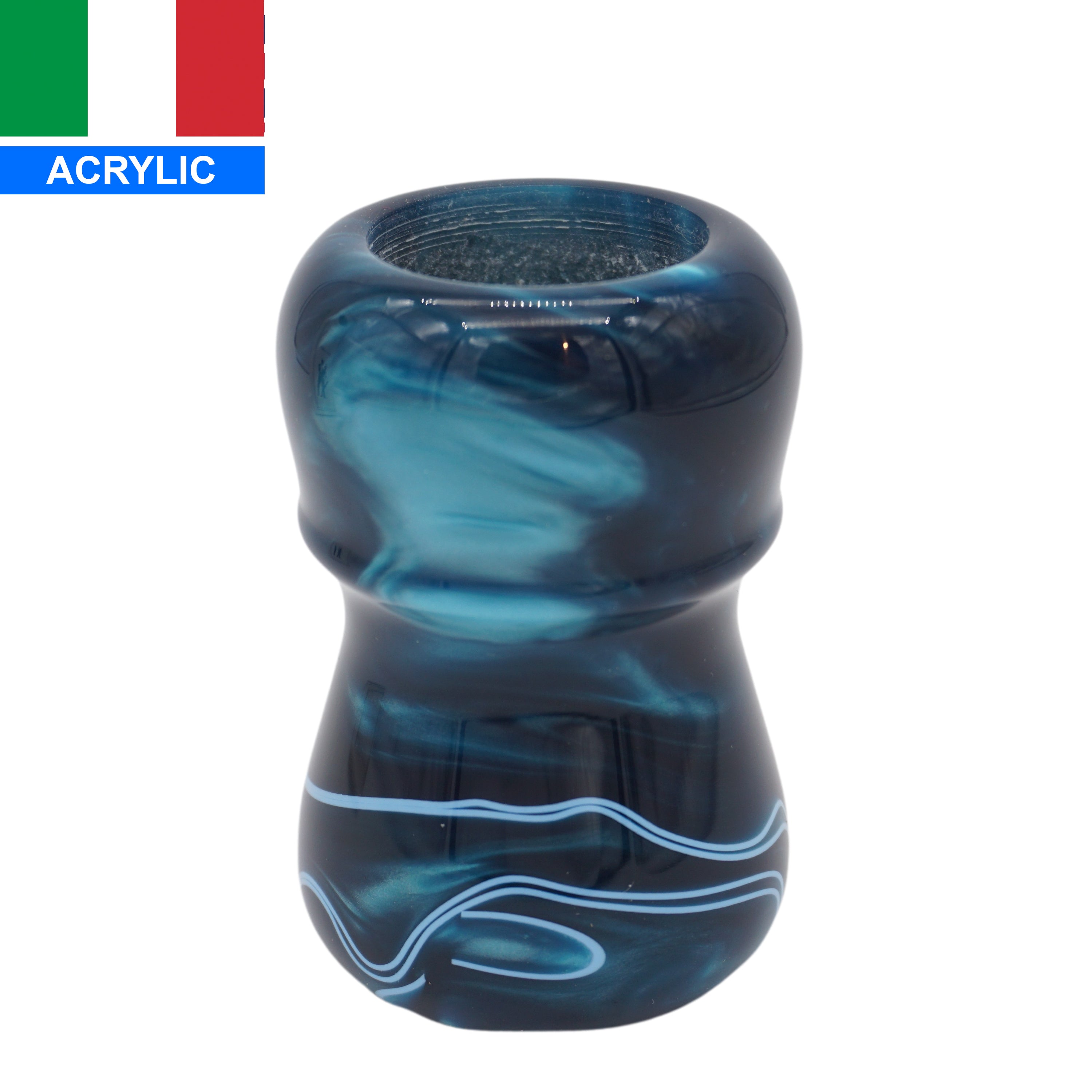 Premium Ocean Waves Handcrafted Shaving Brush Handle - Fits 24mm & 26mm Knots - Perfect for Wet Shaving & Grooming Gifts - Luxury Bathroom Accessory for Men