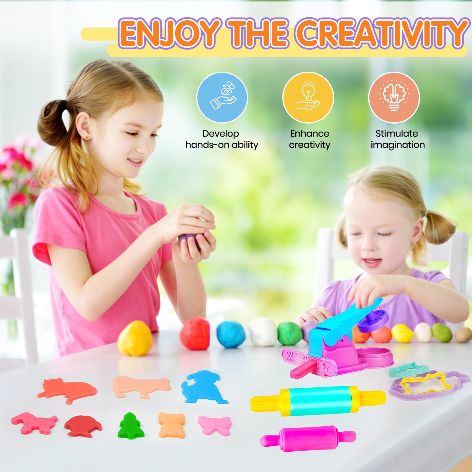 Kids Dough Tool Set - 24-Piece Playdough Accessories with Rolling Pin, Dough Mat & Storage Box | Educational Learning Toys for Toddlers Ages 3-8 | Perfect for Birthday, Christmas Gifts & Party Activities | Great for Sensory Play, Fine Motor Skills Development & Creative Fun