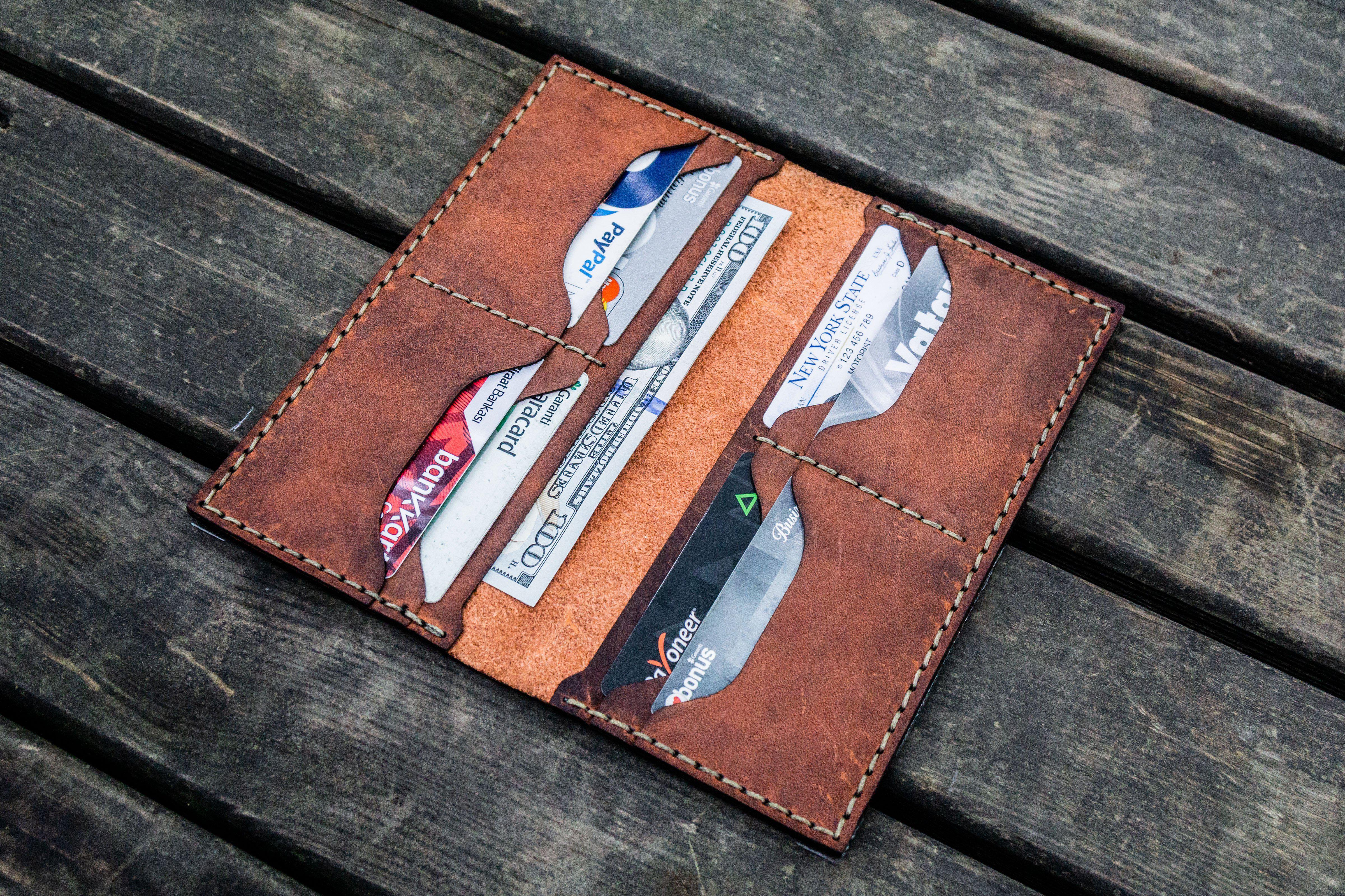 No.49 Handmade Genuine Leather Women's Wallet - Crazy Horse Orange | Stylish & Durable for Everyday Use, Travel & Gifts