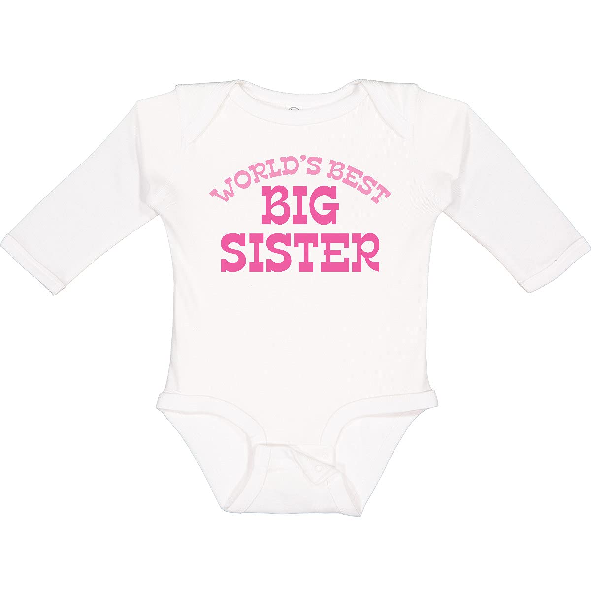 Inktastic World's Best Big Sister Long Sleeve Baby Bodysuit - Cute Sibling Outfit for Newborns & Infants | Perfect for Family Photos, Sibling Bonding & Special Occasions