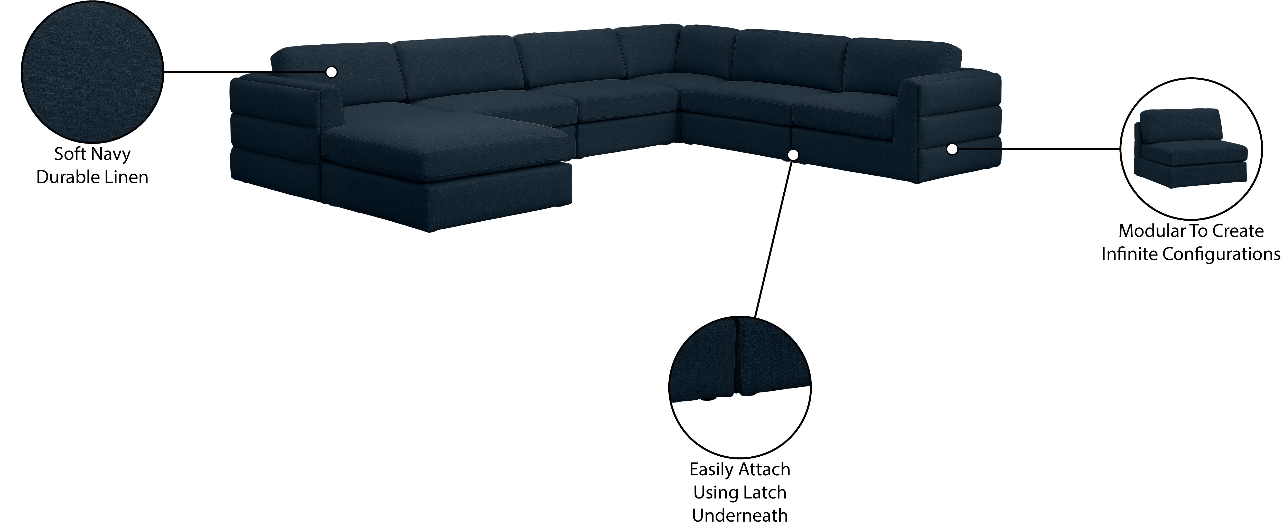 Beckham Durable Linen Textured Fabric Modular Sectional Sofa - Modern Living Room Furniture for Home, Office & Lounge Comfort