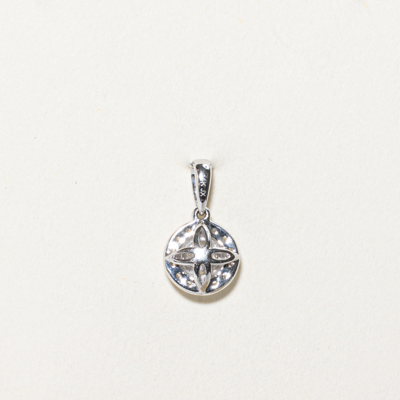 0.30ctw Diamond Halo Circle Pendant Necklace - Elegant 14K White Gold Jewelry for Women - Perfect Gift for Anniversary, Birthday & Special Occasions