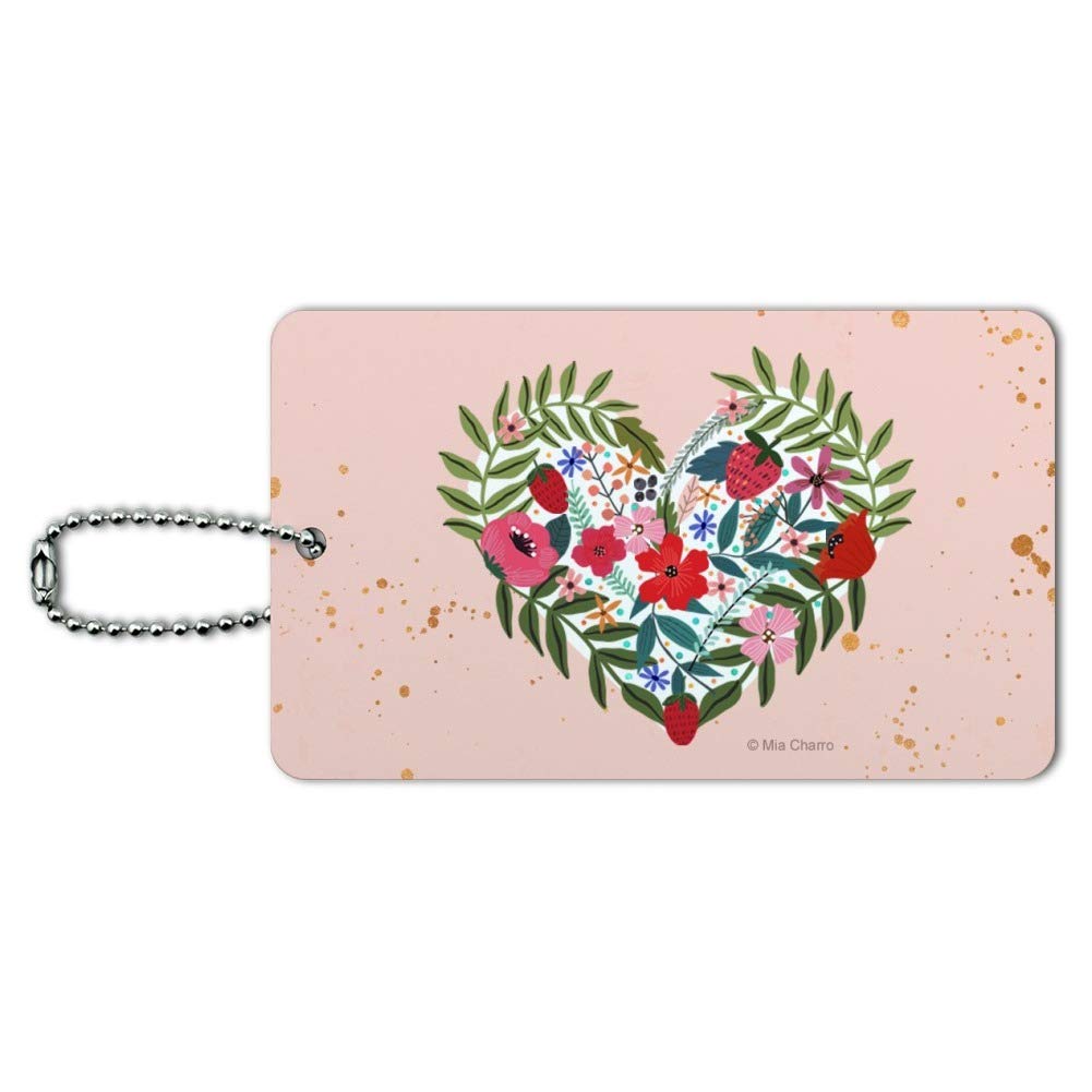Romantic Flower Heart Luggage Tag - Perfect for Valentine's Day, Travel & Carry-On Suitcases - Personalized ID Tag for Couples & Travel Lovers