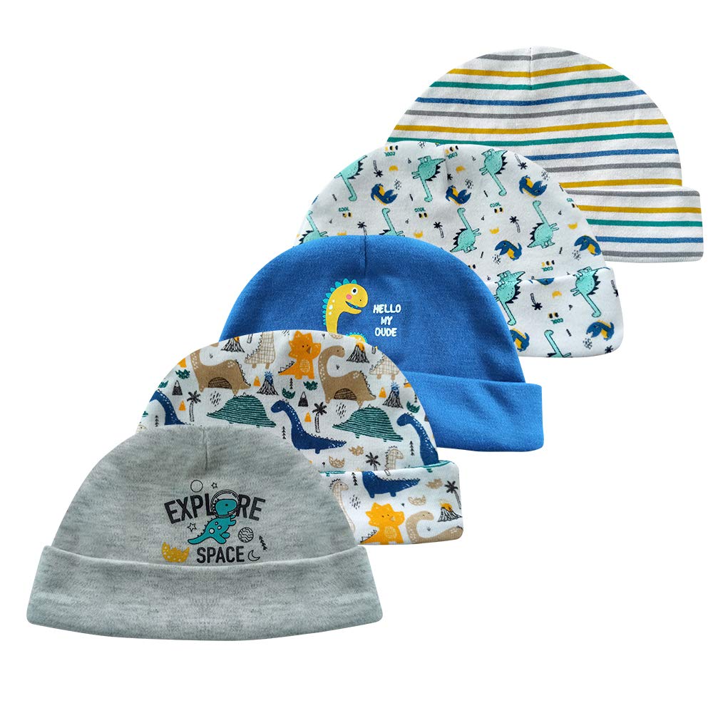 Kiddiezoom Newborn Baby Cap and Mitten Set - Soft Cotton Infant Hats & Gloves for Boys & Girls - Perfect for Hospital, Photo Shoots & Winter Protection