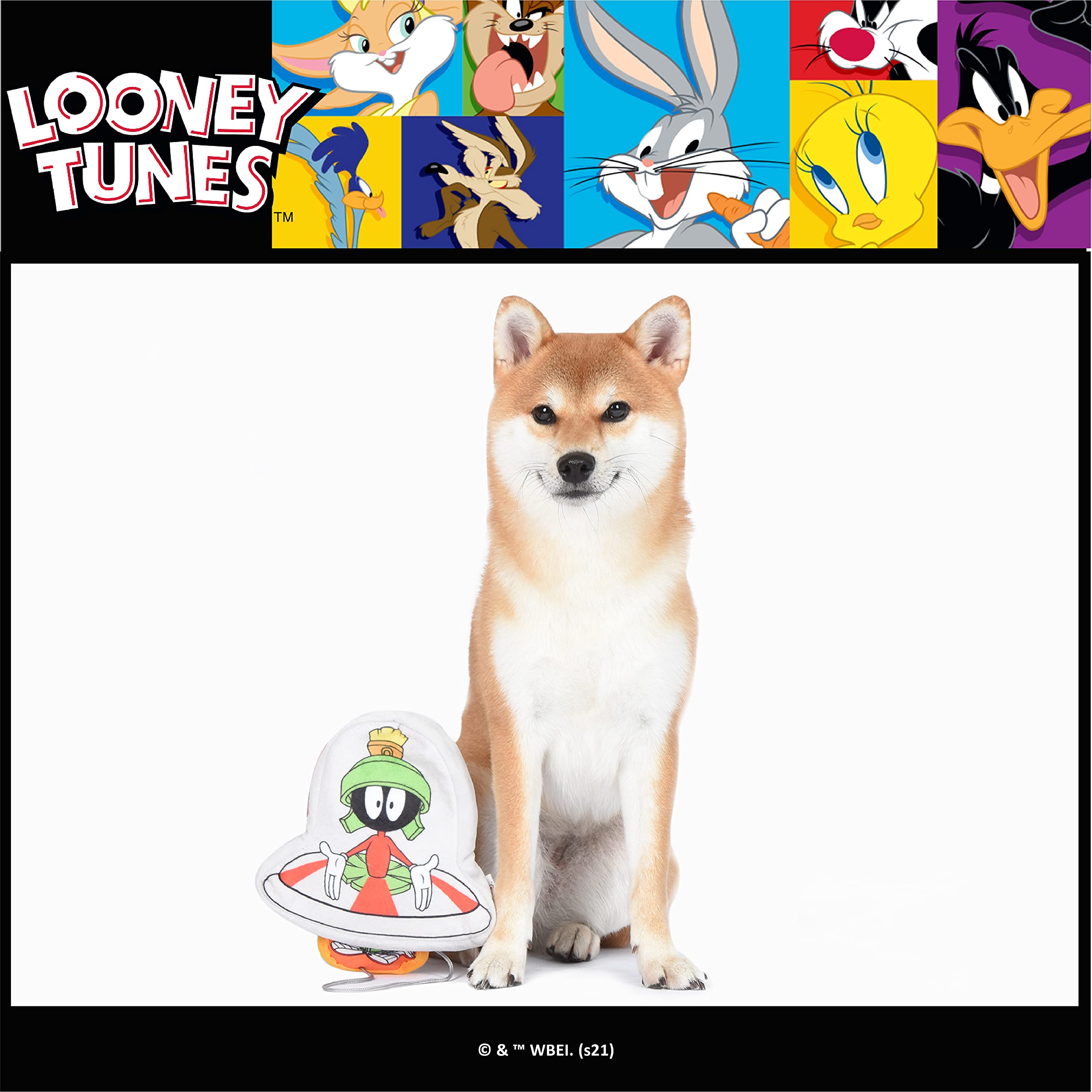 Marvin The Martian Plush Dog Toy for Hide & Seek - 6 Inch Officially Licensed Looney Tunes Warner Bros Pet Toy | Fun Interactive Play for Small & Large Dogs | Perfect for Indoor Games & Outdoor Adventures