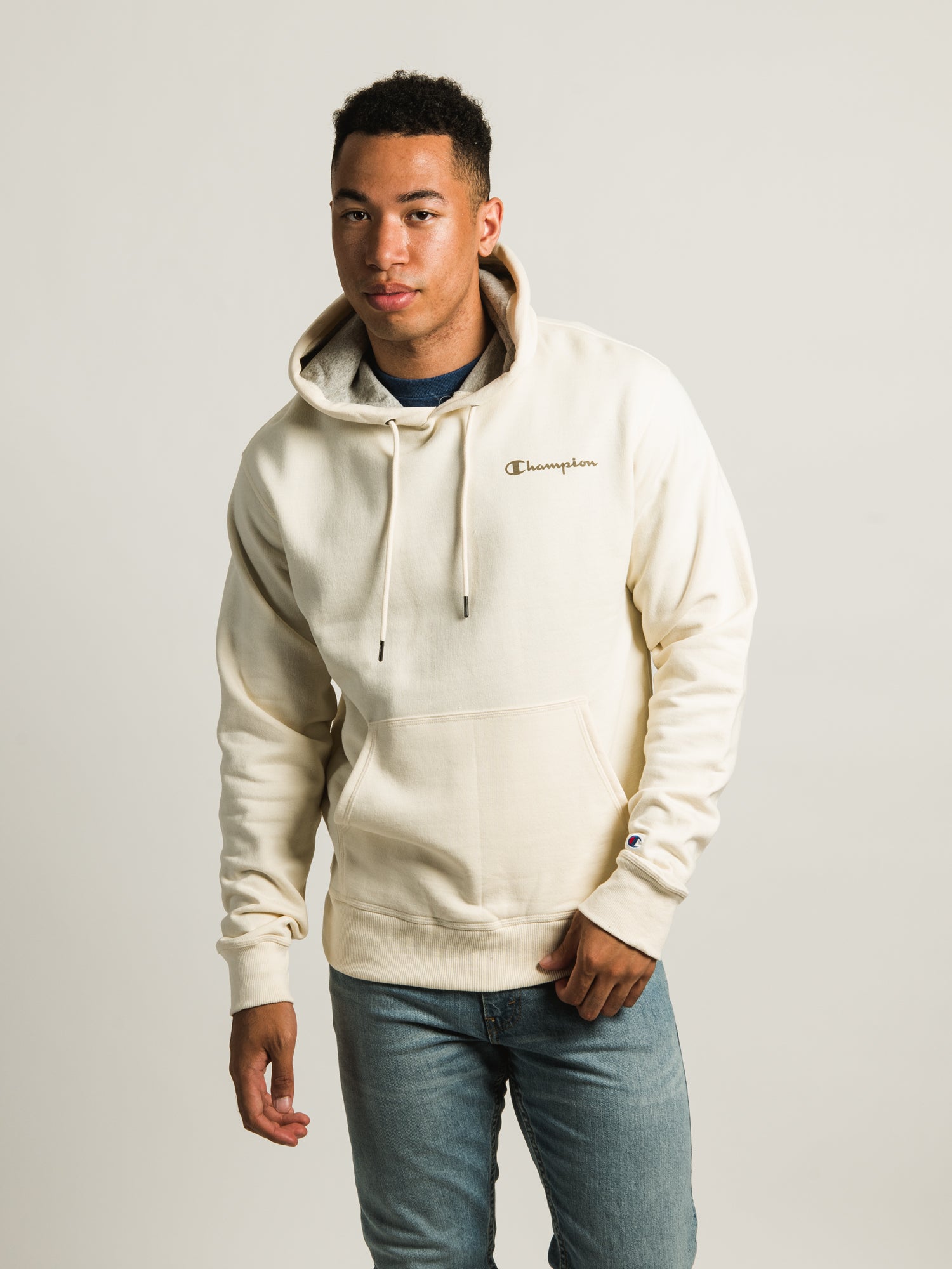 Champion Powerblend Script Hoodie - Soft & Comfortable Pullover Sweatshirt for Men & Women - Perfect for Gym, Casual Wear & Outdoor Activities