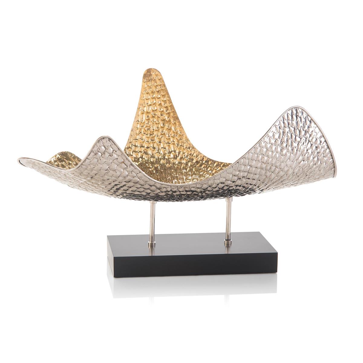 Arden Floating Sculpture II - Modern Home Decor in Brown, Gold & Silver | Elegant Wall Art for Living Room, Bedroom & Office