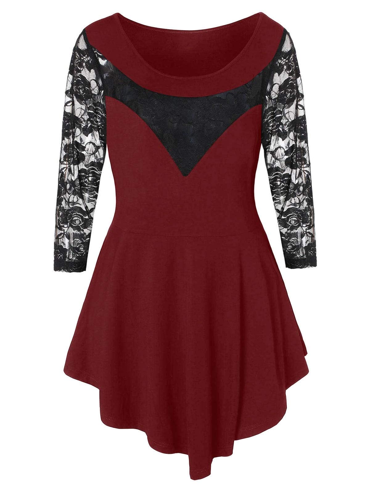 Nihsatin Women's Plus Size Gothic Corset Top - Lace Up Ribbed Casual T-Shirt for Women | Perfect for Halloween, Cosplay & Gothic Fashion Outfits