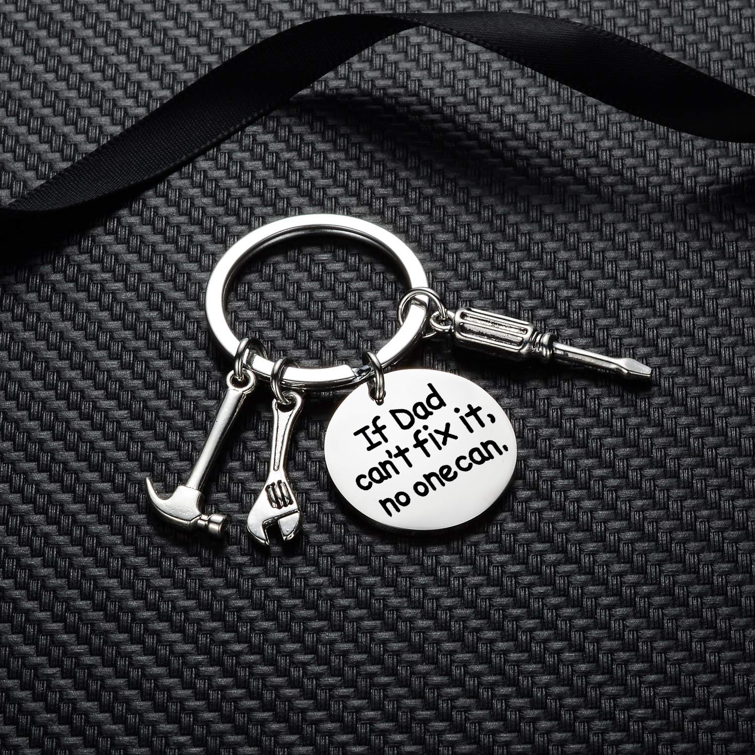 YEEQIN If Dad Can't Fix It No One Can Can Multitool Keychain - Screwdriver, Wrench & Hammer Charm Key Ring - Perfect Handyman Gift for Father's Day, Birthday & DIY Enthusiasts - Great for Home Repairs, Car Maintenance & Workshop Use