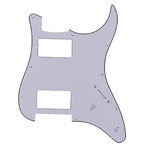 3-Ply White HH 11-Hole Electric Guitar Pickguard for ST/Sq Style Guitars - Replacement Scratch Plate for Fender Stratocaster & Squier - Perfect for DIY Guitar Repair & Customization