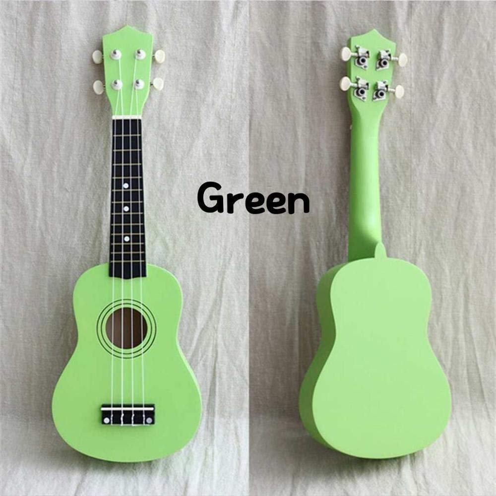 **21 Inch Soprano Ukulele Guitar Set - Zebra Wood Hawaiian Ukulele with 4 Strings, Spruce Basswood Body, Tuner, Strings, Strap & Bag (Green) - Perfect for Beginners, Travel & Beach Music**