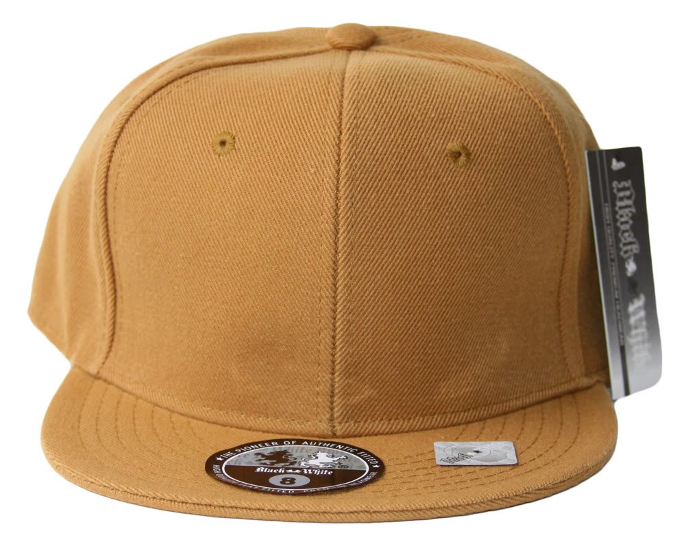 Black & White Plain Acrylic Hat - Light Brown 7 1/8 for Casual Outfits