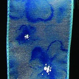 Blue Romance Flowers Sheer Wired Craft Ribbon - 2.5 Inch x 40 Yards - Perfect for Gift Wrapping, Wedding Decorations, DIY Crafts & Scrapbooking