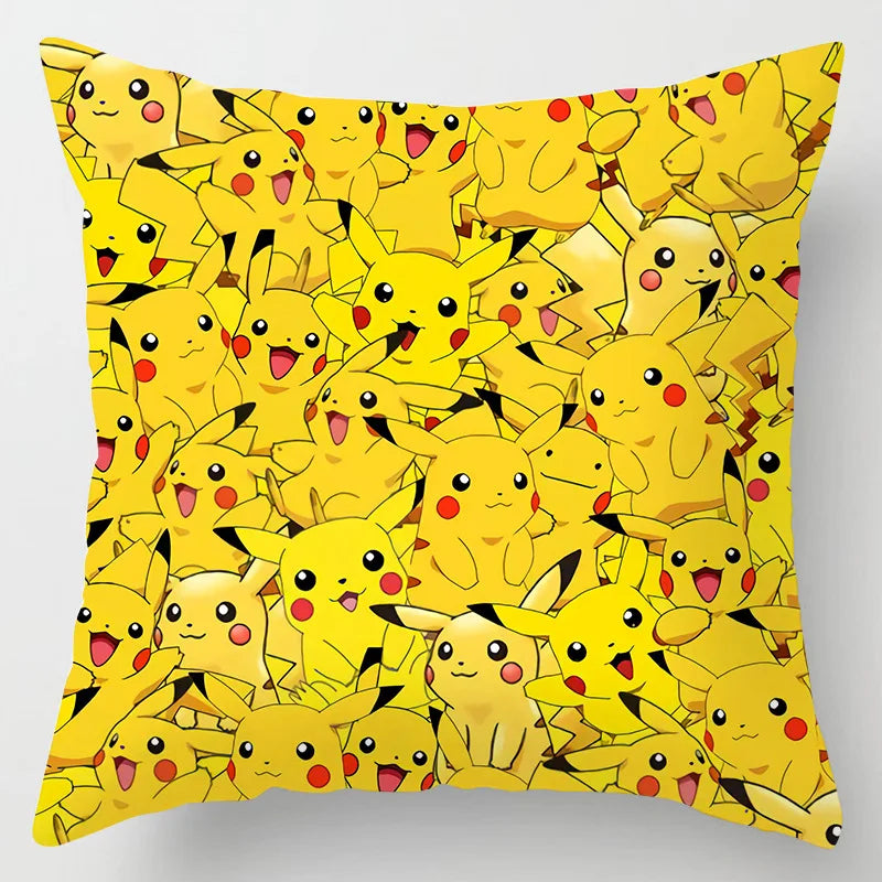 Pokemon Pillow & Cushion Covers - Soft Anime Character Bedding Decor for Kids Room, Gaming Chair, Sofa & Car Accessories