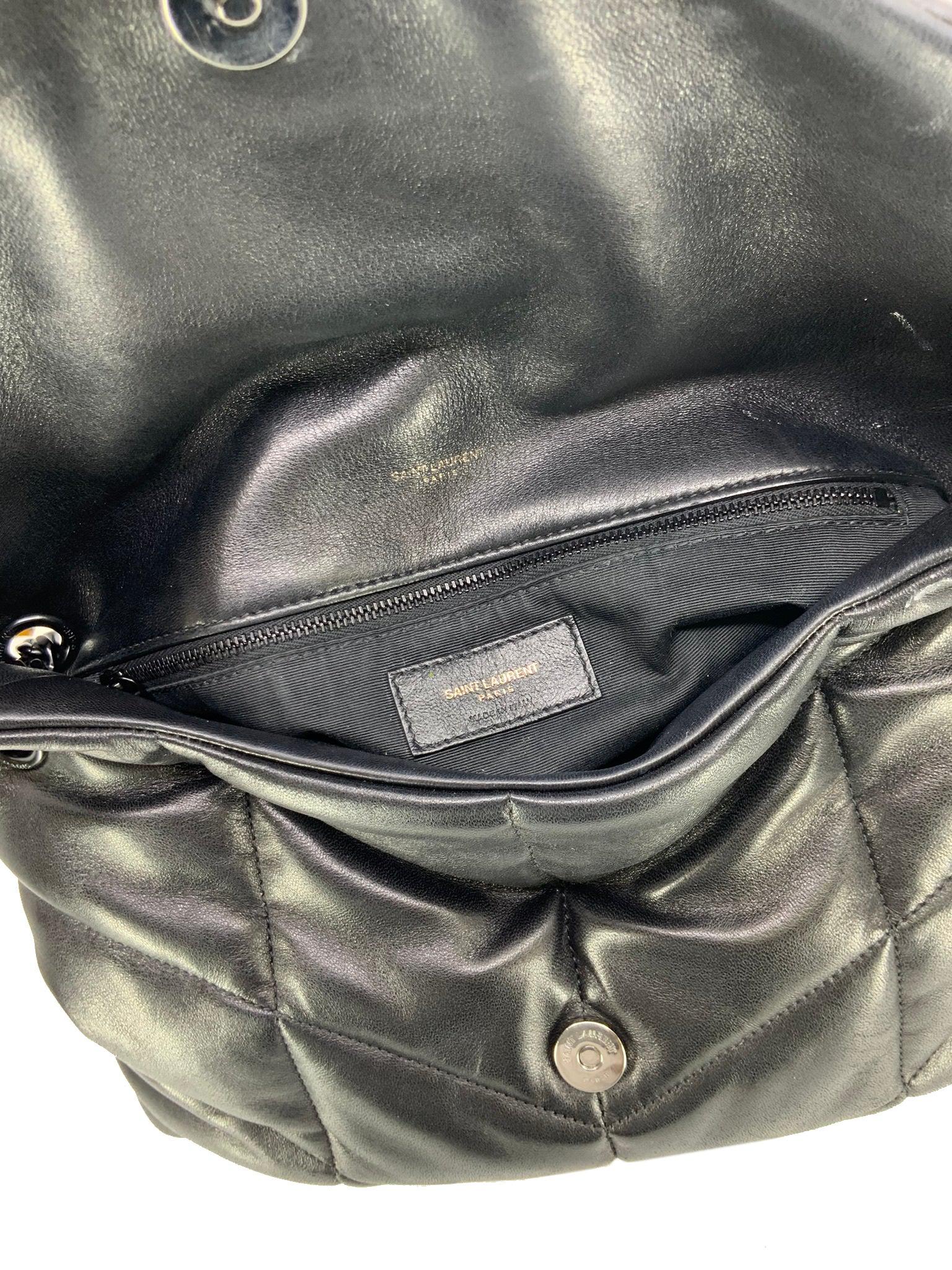 SAINT LAURENT Medium Puffer Shoulder Bag for Women | Luxury Quilted Leather Crossbody Purse | Perfect for Work, Travel & Evening Outings