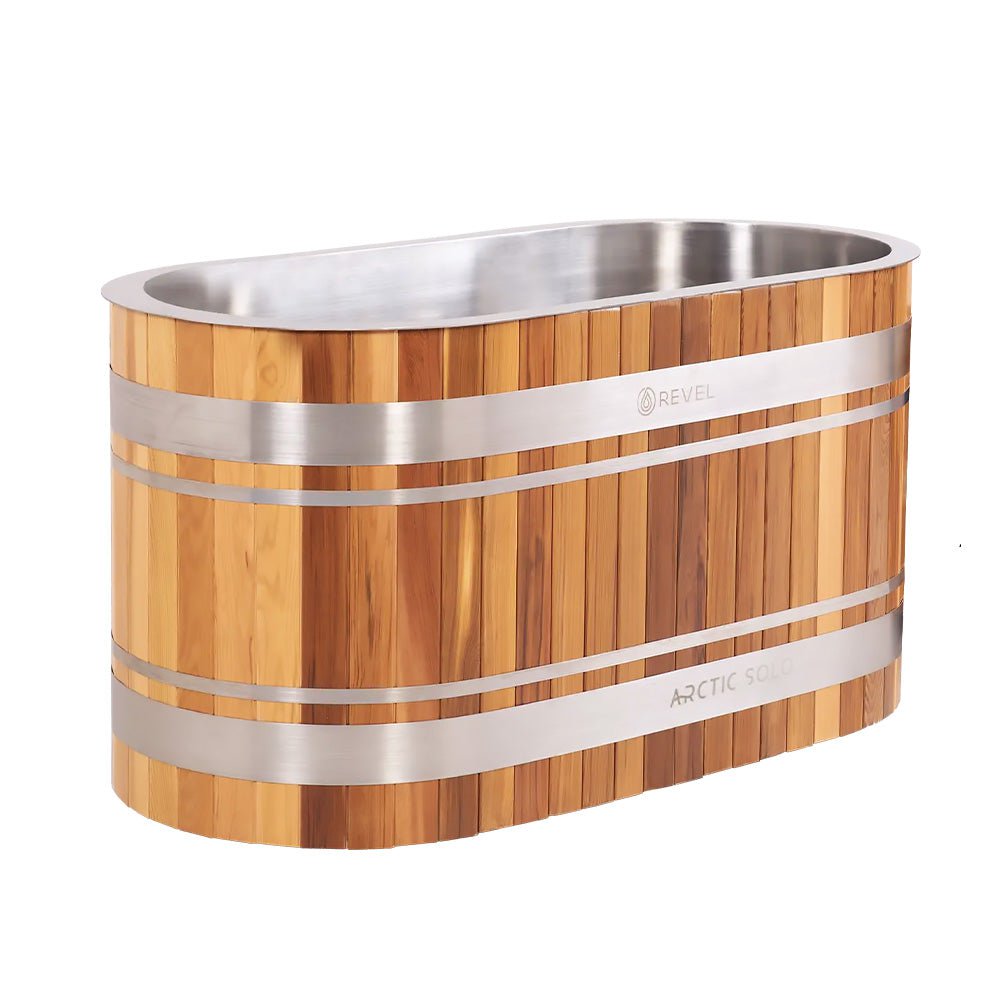 Revel Recovery Arctic Cedar Ice Bath Tub - Cold Plunge Therapy for Athletes, Post-Workout Recovery & Muscle Relaxation