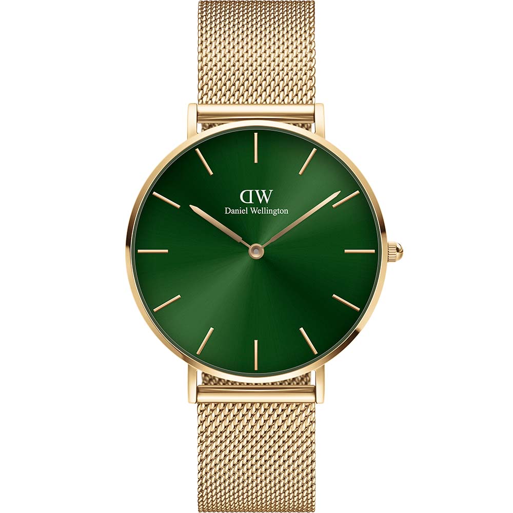 Daniel Wellington Petite Emerald DW00100481 Gold Stainless Steel Mesh Watch 36mm - Elegant Women's Fashion Watch for Everyday Wear & Special Occasions