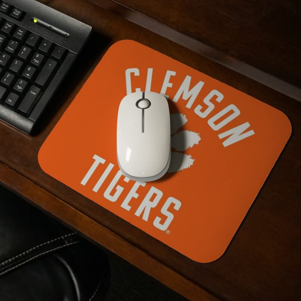Clemson University Tigers Logo Low Profile Thin Gaming Mouse Pad - Perfect for Office, Home & PC Gaming Setup