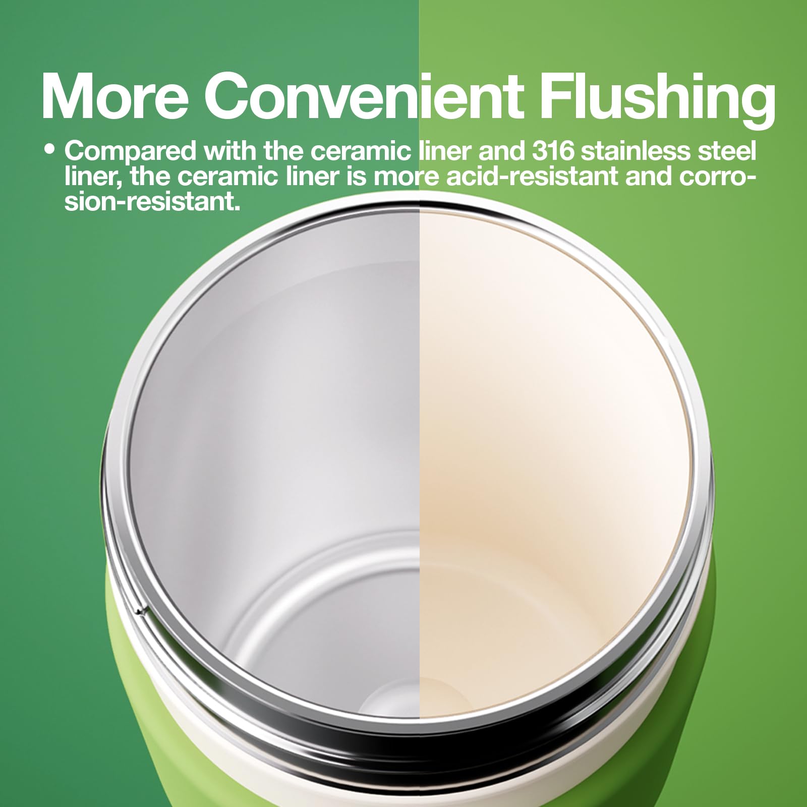 Vacuum Insulated Travel Coffee Mug - 14oz Double Wall Stainless Steel, BPA Free, Leak Proof with Green Lid - Perfect for Commuting, Camping & Office Use