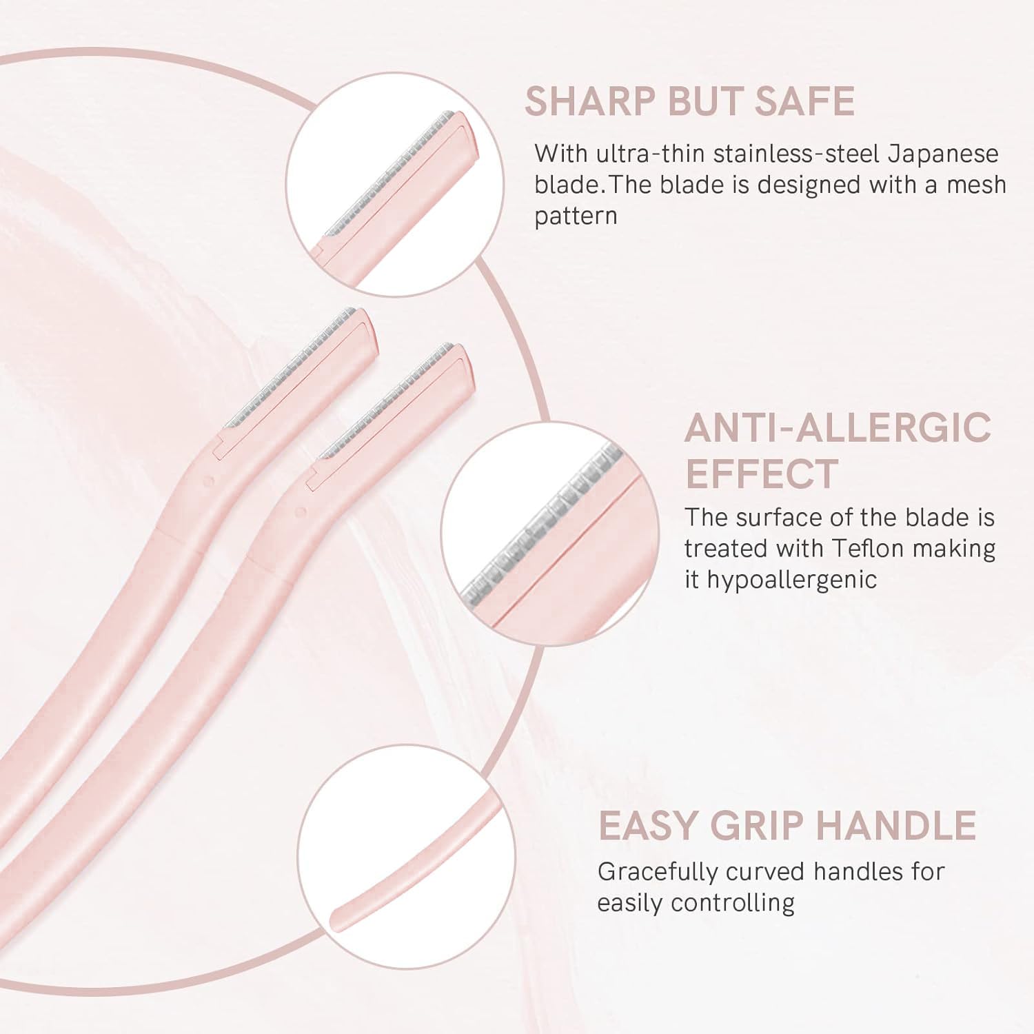 6-Piece Japanese Precision Face Razors for Women - Eyebrow & Peach Fuzz Removal, Dermaplaning Exfoliation Tools for Smooth Skin | Perfect for Eyebrow Shaping, Facial Hair Removal & At-Home Spa Treatments