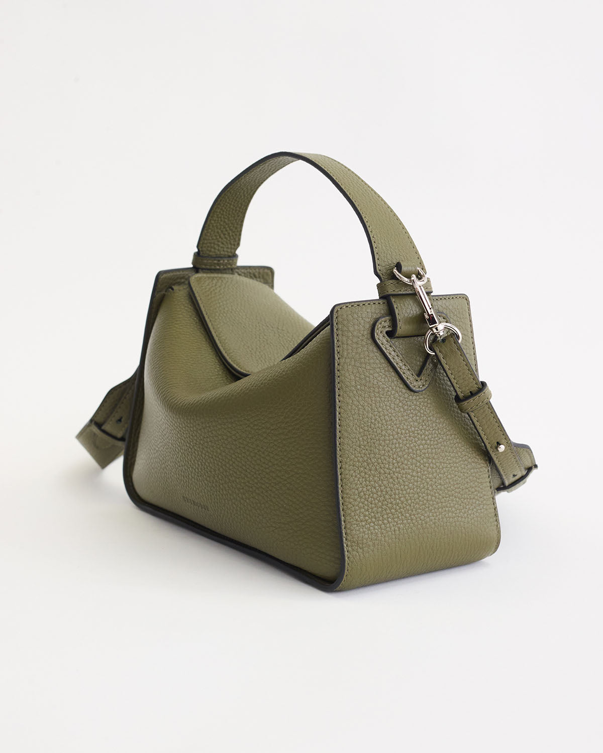 Premium Olive Pebbled Leather Clementine Bag - Stylish & Durable Crossbody Purse for Women | Perfect for Work, Travel & Everyday Use