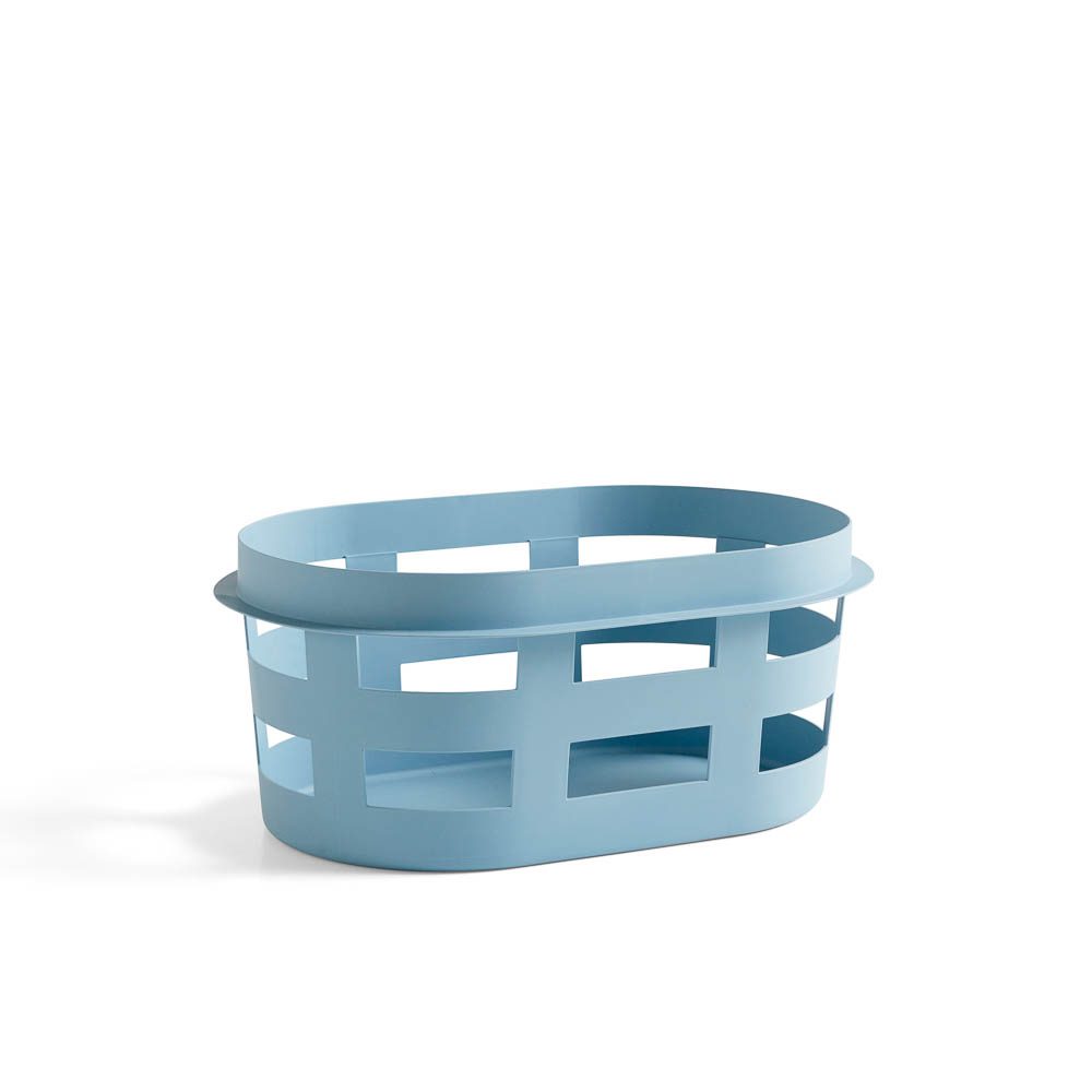 HAY Soft Blue Laundry Basket - Foldable & Durable for Clothes Storage - Perfect for Bedroom, Bathroom, and Laundry Room Organization