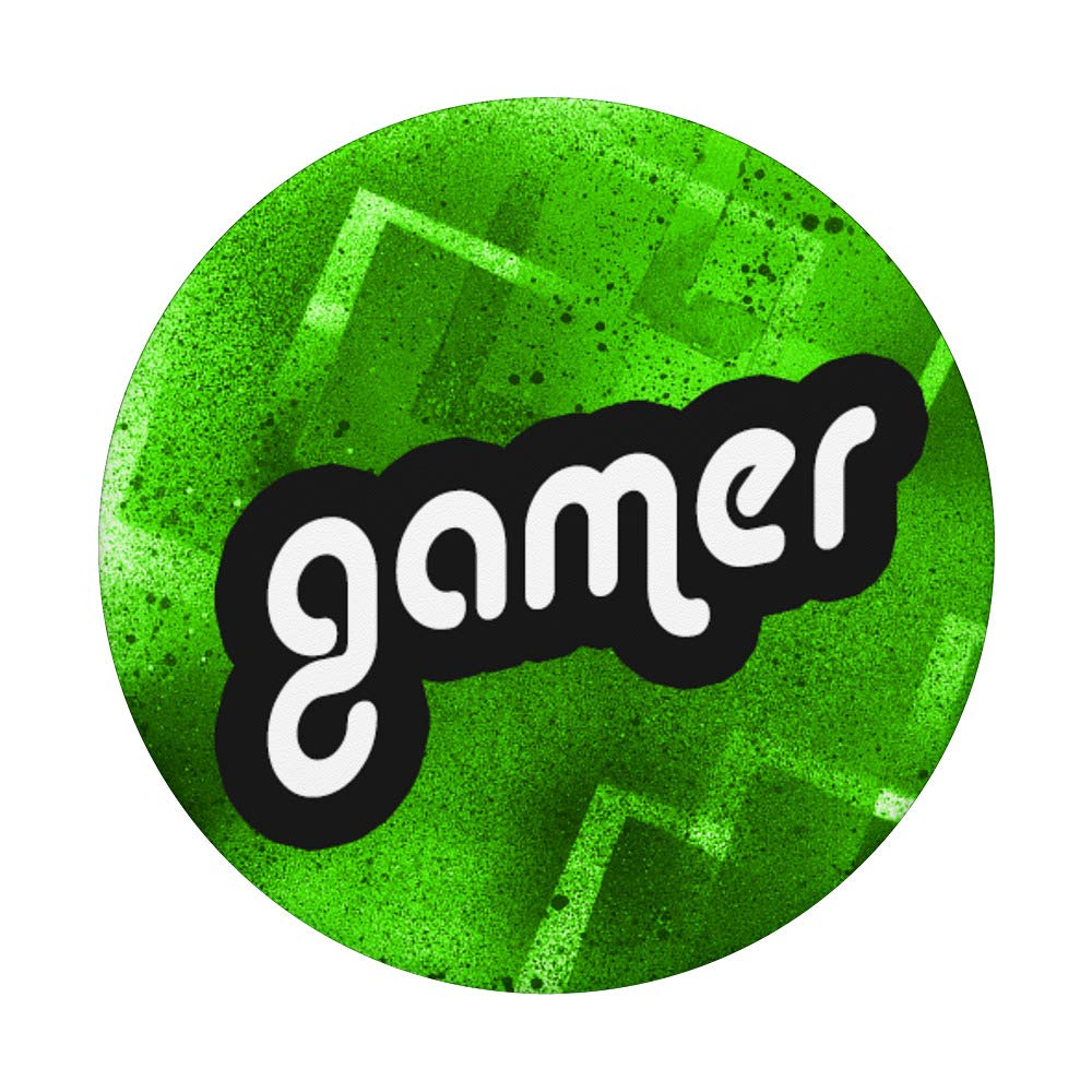 Best Gamer Gifts for Boys & Girls - Green Graffiti PopSockets Phone Grip & Stand for Gaming Phones & Tablets - Perfect for Esports, Streaming & Mobile Gaming