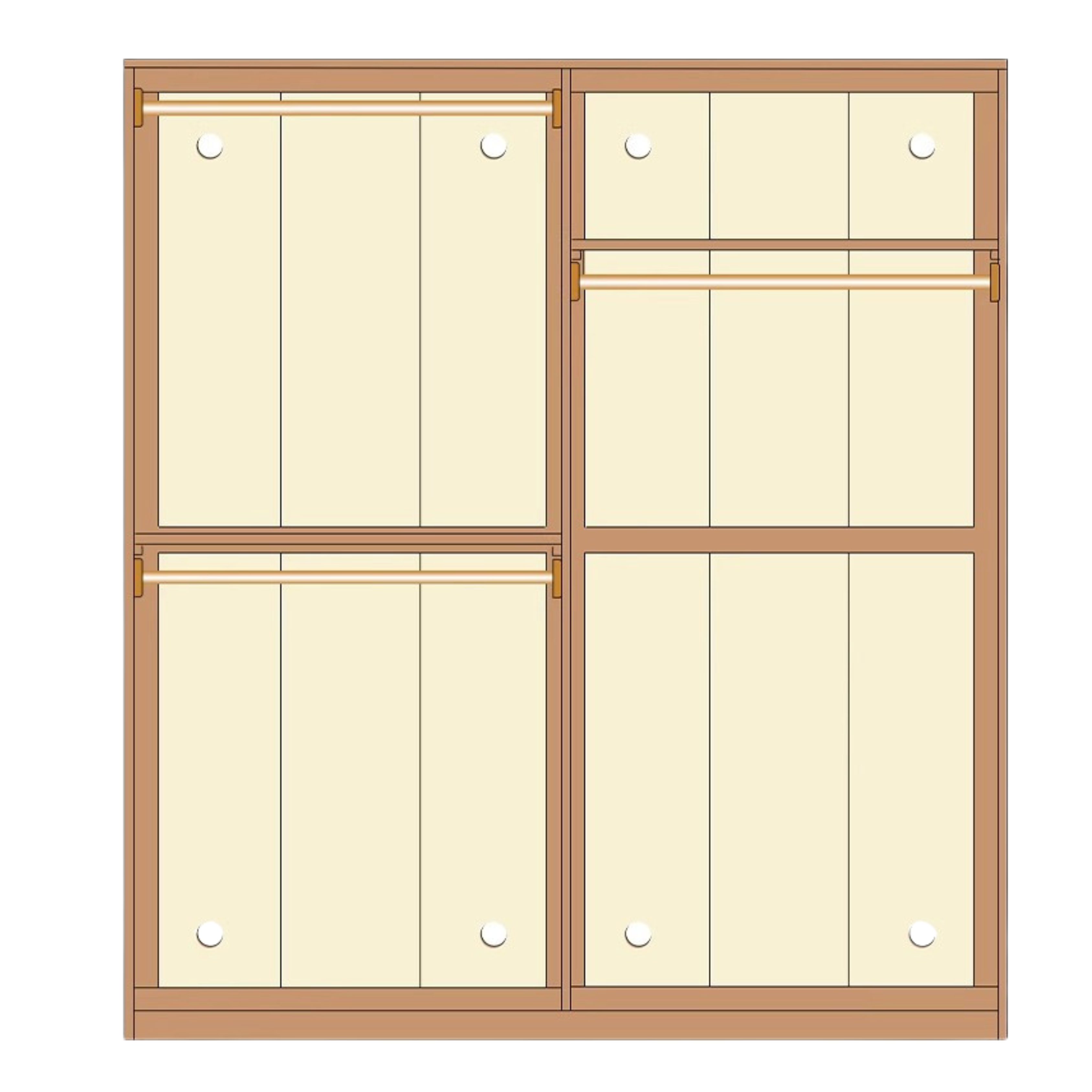 Solid Oak Wood Narrow Wardrobe - Slim Space-Saving Closet for Bedroom, Hallway, or Small Apartment