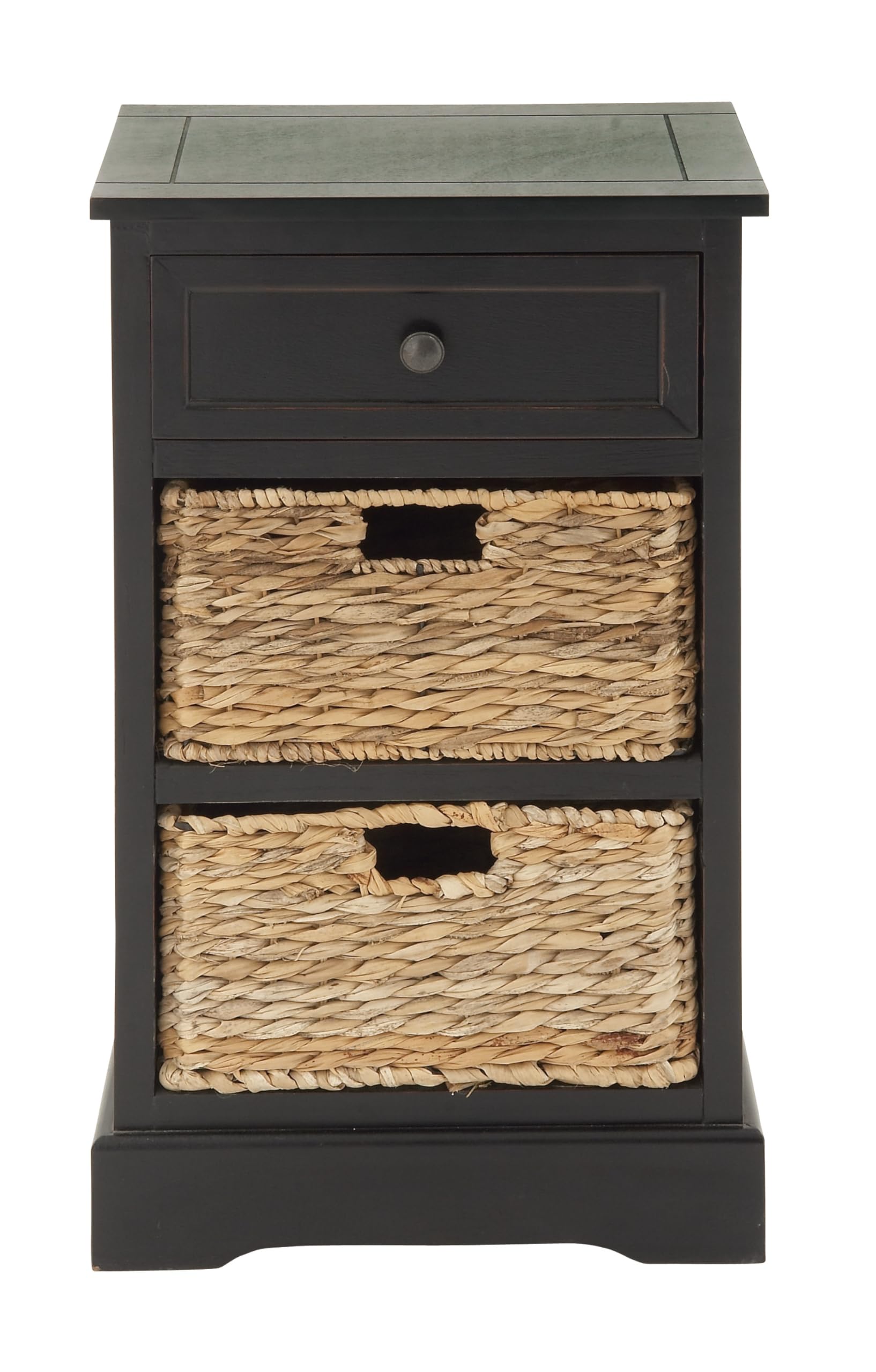 Deco 79 Farmhouse Wood Storage Unit - Large Size Black Wooden Cabinet for Home Organization | Perfect for Living Room, Bedroom & Entryway Storage