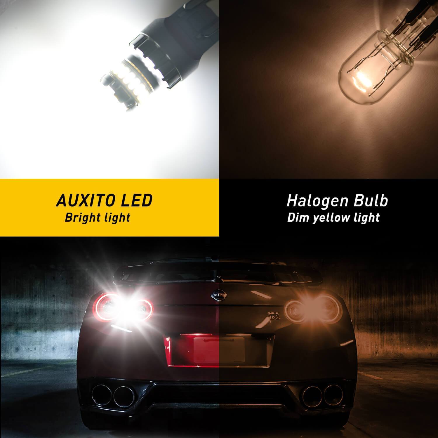 AUXITO 7443 LED Bulb - Super Bright 7440 T20 W21W Replacement for Reverse Light, Tail Light & Brake Light | Perfect for Cars, Trucks & SUVs in Night Driving & Parking