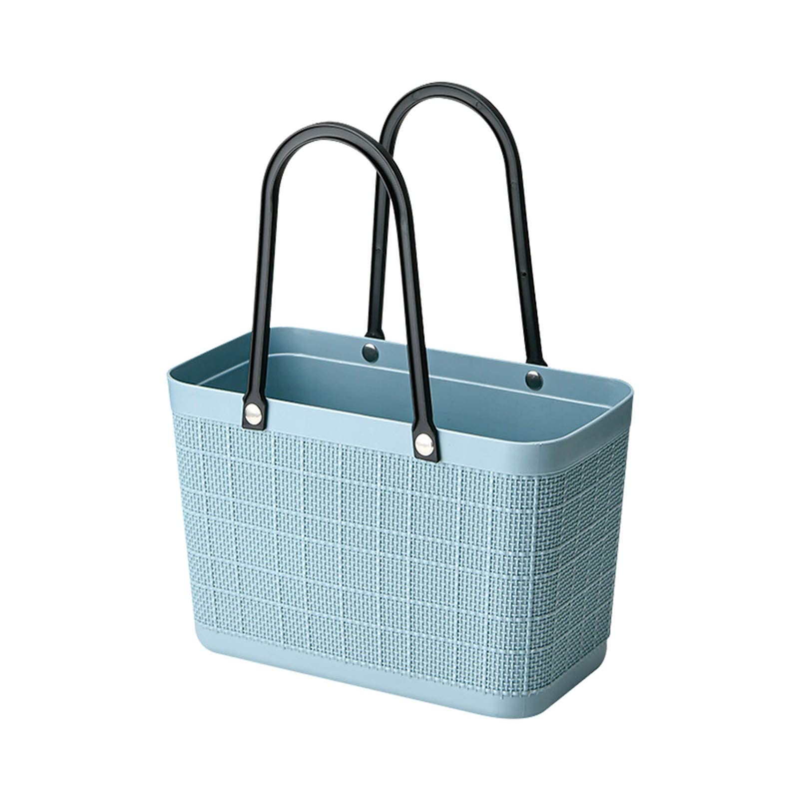 Portable Outdoor Picnic Basket - Soft Plastic Washable Storage Basket for Dirty Clothes, Beach Travel, Bath & Laundry (Sky Blue, One Size) - Perfect for Camping, Picnics, Beach Trips & Home Organization