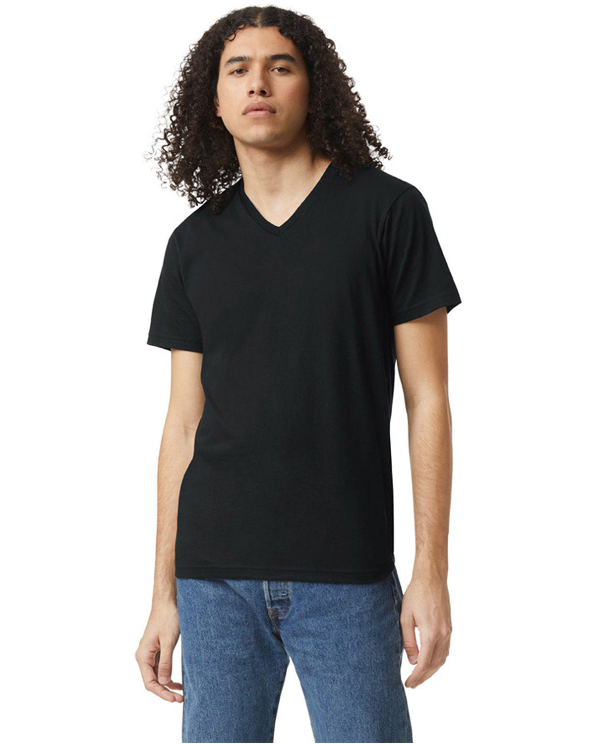 American Apparel 2006CVC Unisex V-Neck T-Shirt - Soft Cotton Blend Tee for Men & Women - Perfect for Casual Wear, Gym & Everyday Outfits