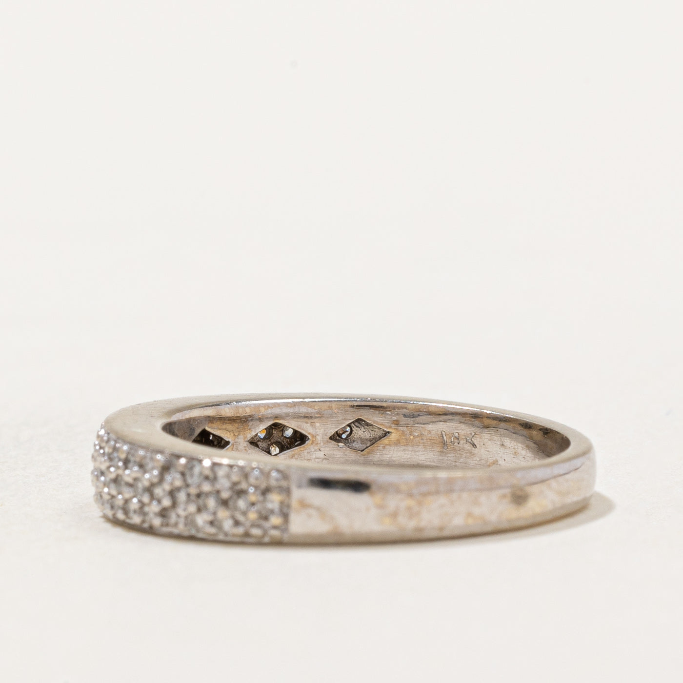 Pave Set Diamond Band Ring - 0.24 Carat Total Weight (ctw) - Size 5.25 - Elegant Wedding Band, Anniversary Gift, or Everyday Luxury Jewelry for Women