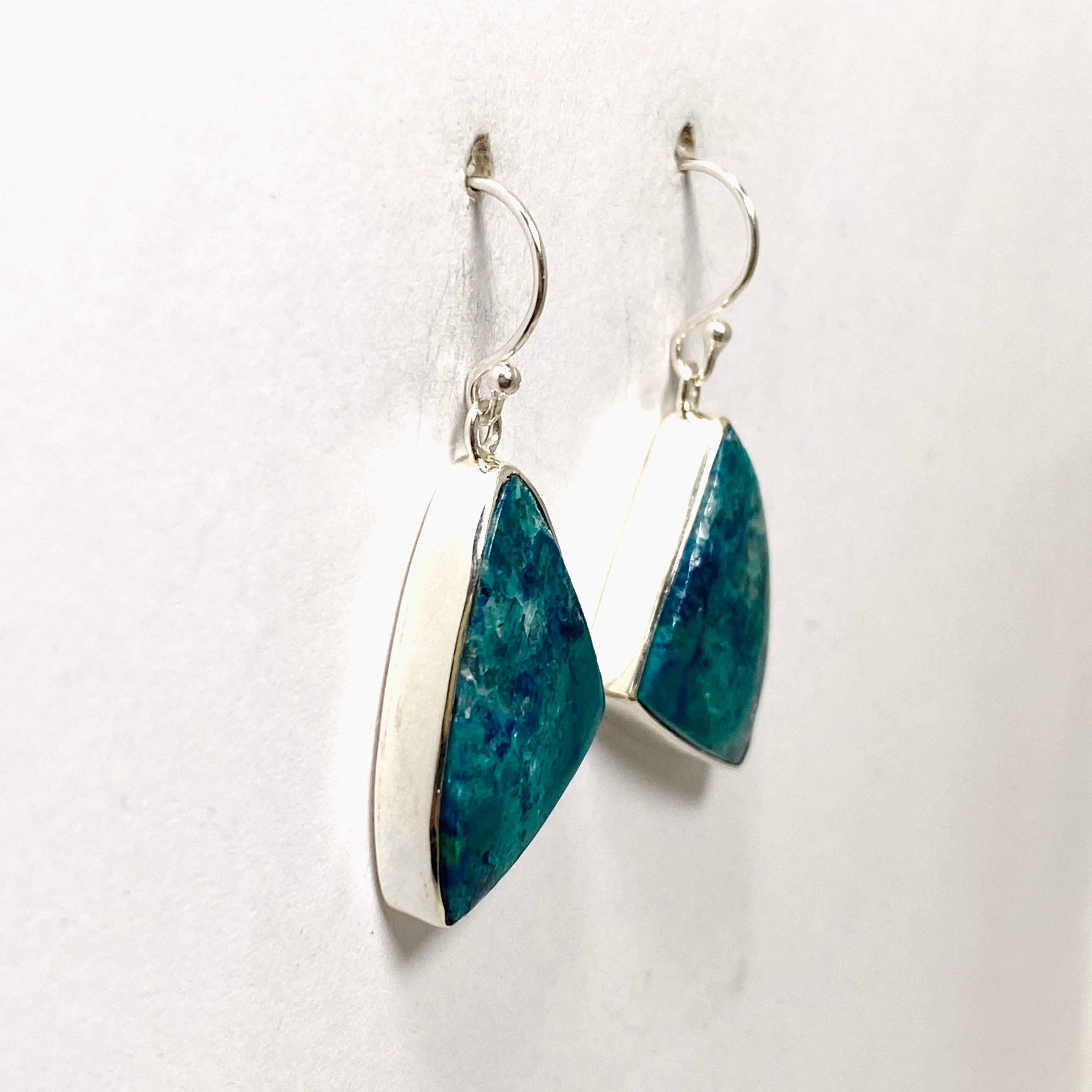 Shattuckite Freeform Earrings KEGJ1494 - Handmade Boho Gemstone Jewelry for Women - Perfect for Casual Wear, Parties & Gifts
