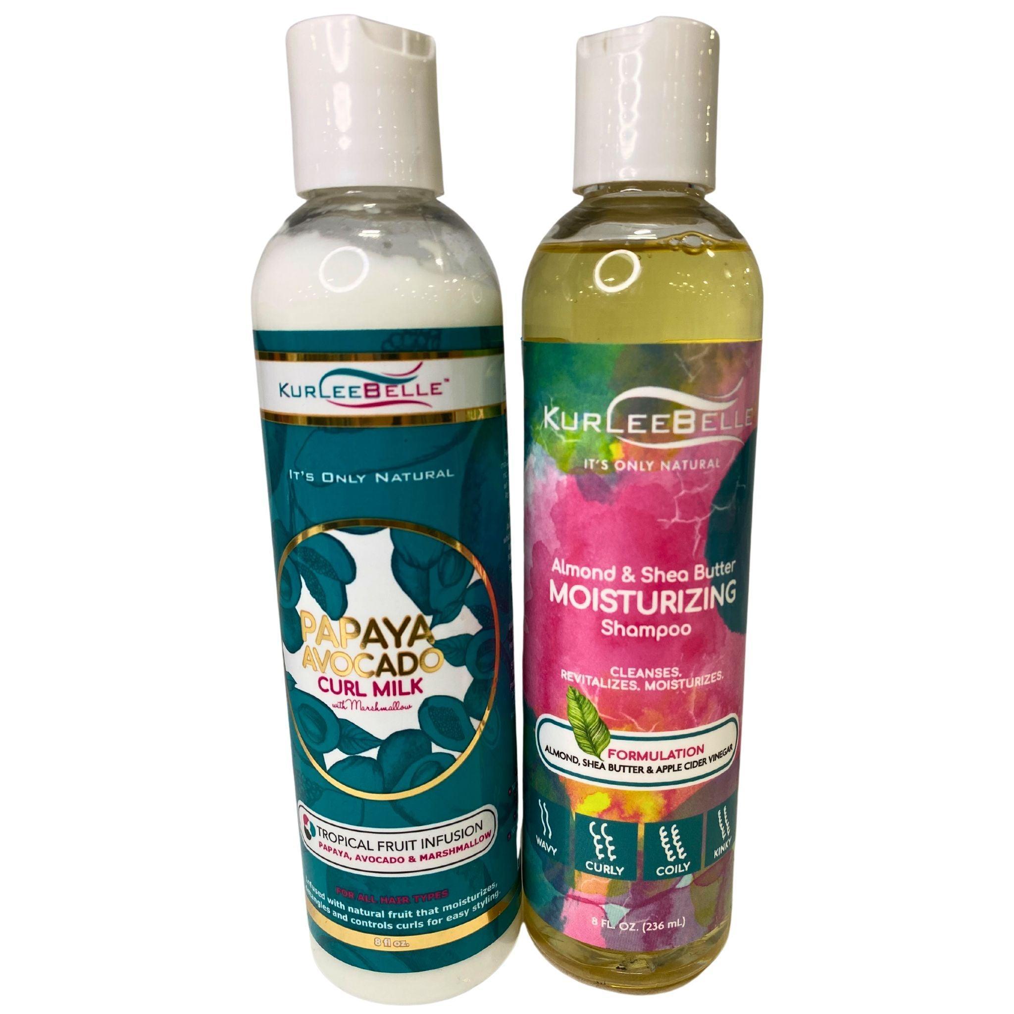 KurleeBelle Papaya Avocado Curl Milk Shampoo with Marshmallow, Almond & Shea Butter - Deep Moisturizing for Curly Hair (35 Pcs) - Perfect for Daily Hair Care & Natural Curl Definition
