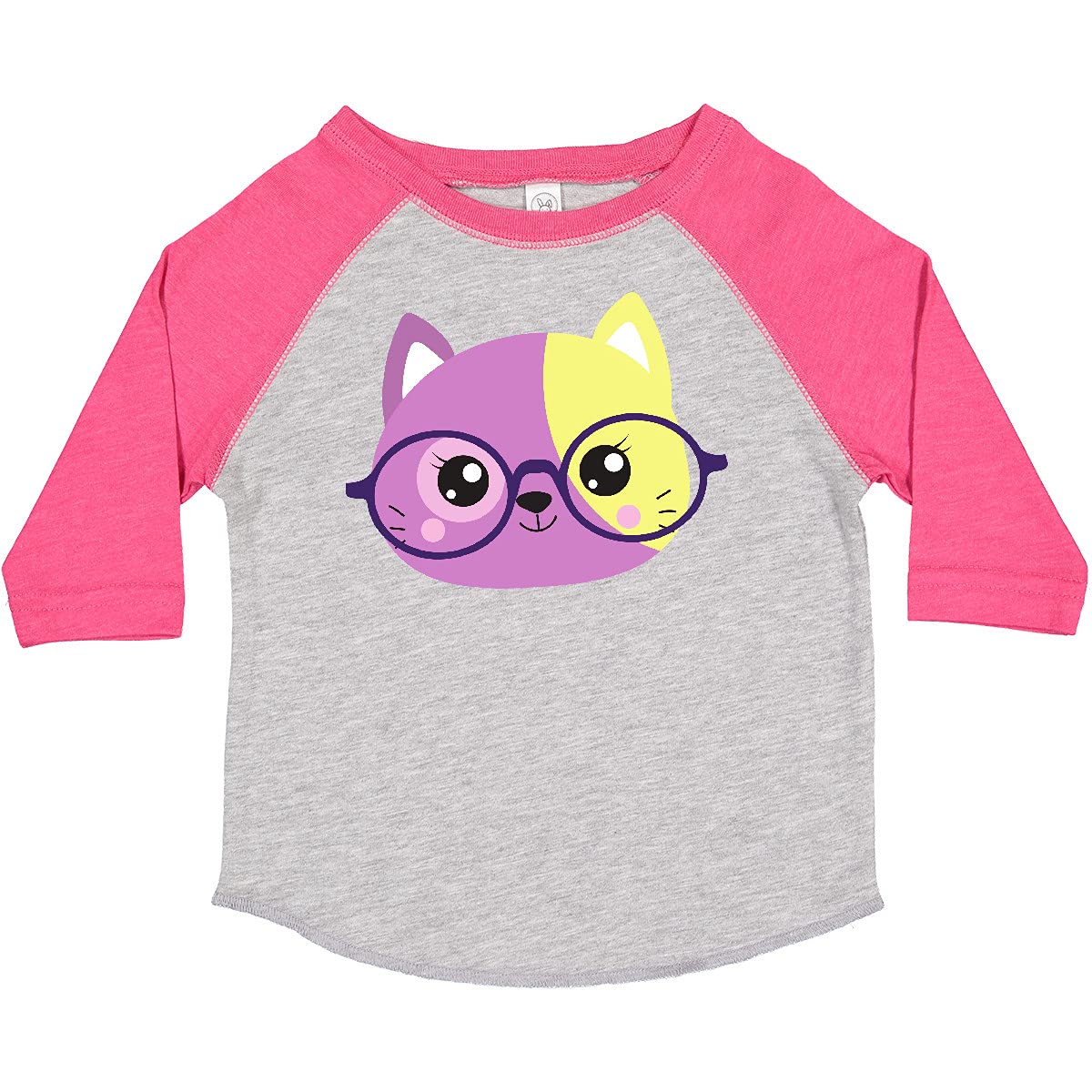 Inktastic Hipster Cat with Glasses - Cute Kitten Graphic Toddler T-Shirt for Boys & Girls - Perfect for Playdates, Daycare & Casual Outfits